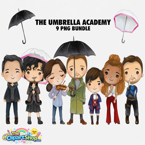 The Umbrella Academy Clipart PNG Bundle