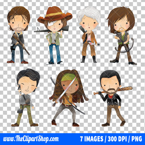The Walking Dead Clipart PNG Bundle #2