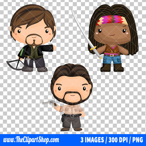 The Walking Dead Clipart PNG Bundle