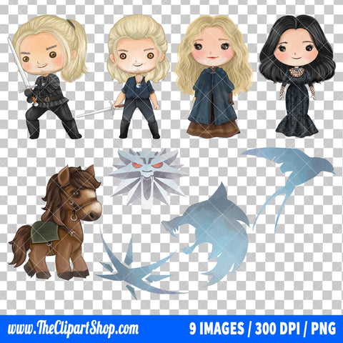 The Witcher Clipart PNG Bundle #2