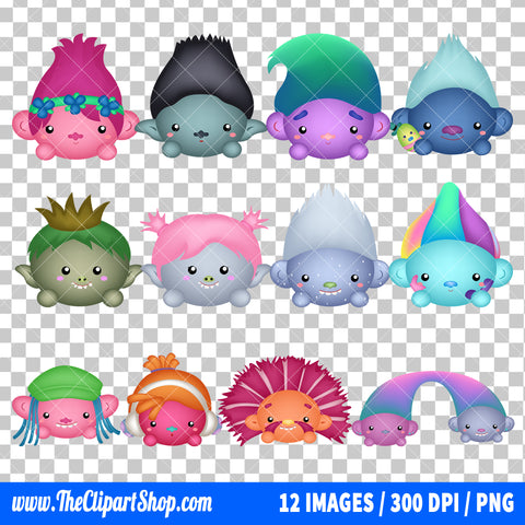 Trolls Clipart PNG Bundle #2