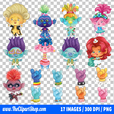 Trolls Clipart PNG Bundle #4