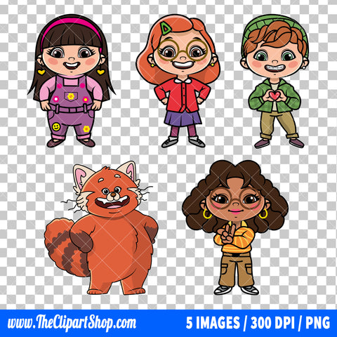 Turning Red Clipart PNG Bundle