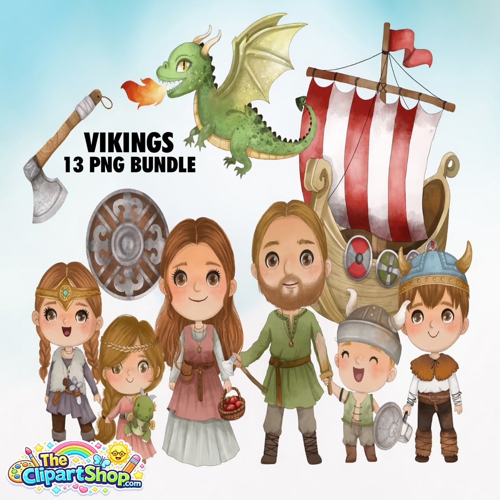 Vikings Clipart PNG Bundle