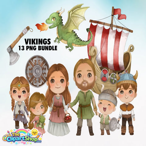 Vikings Clipart PNG Bundle