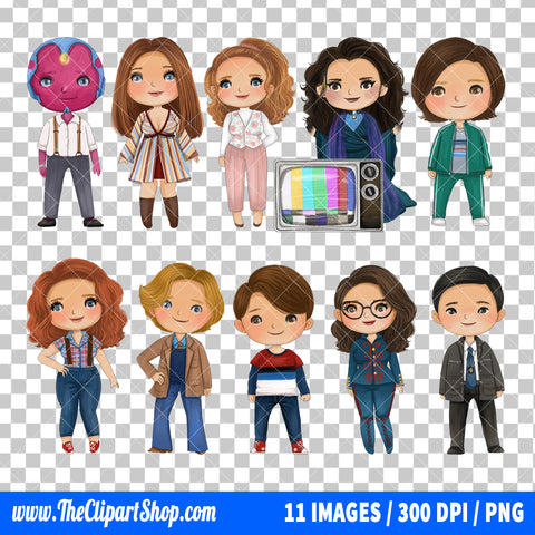 WandaVision Clipart PNG Bundle #2