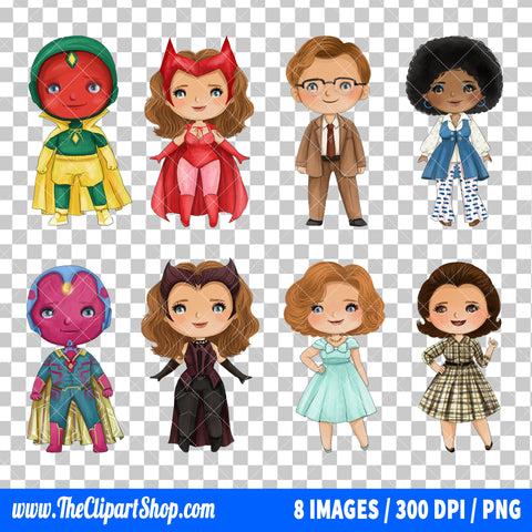 WandaVision Clipart PNG Bundle #3