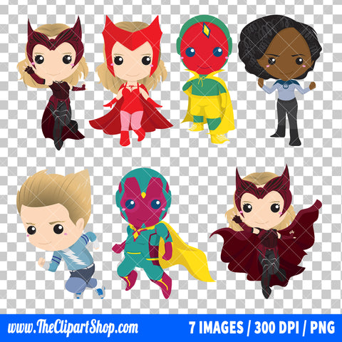 WandaVision Clipart PNG Bundle