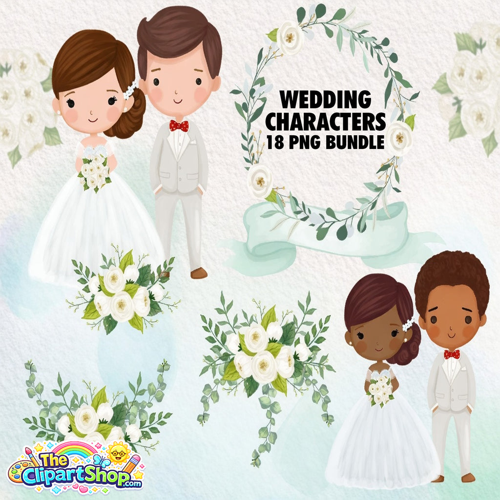 Wedding Characters Clipart PNG Bundle #2