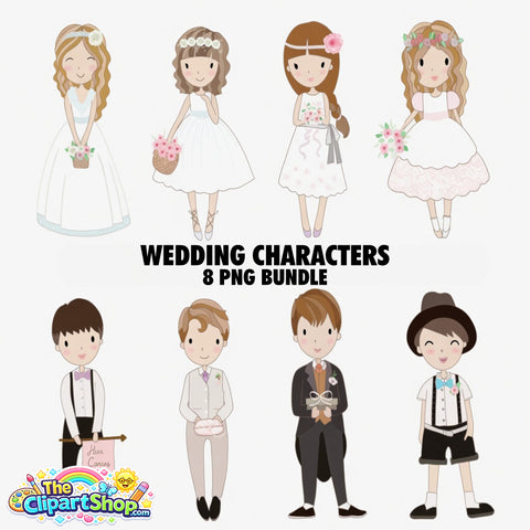 Wedding Characters Clipart PNG Bundle