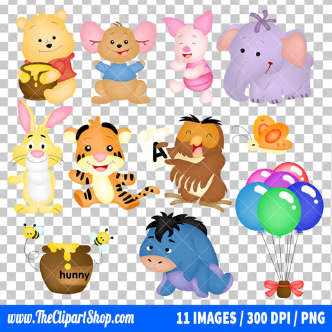 Winnie The Pooh Clipart PNG Bundle #2