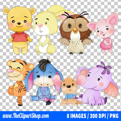 Winnie The Pooh Clipart PNG Bundle #3